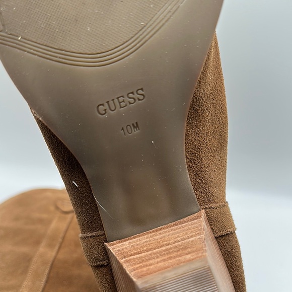 Guess Sz 10 Odilia‎ Ankle Boot Suede Brown Heeled Boots Cowgirl Western NEW - Picture 9 of 11